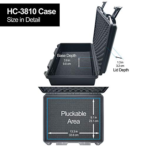 Lykus HC-3810 Waterproof Hard Case with Foam, Inner Size - Image 4