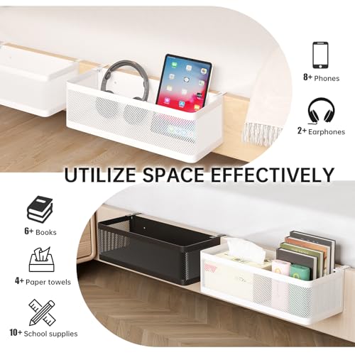 Bedside Caddy Shelf for Bunk Bed, Black, L11in*W4.9in*H3.93in - Image 5