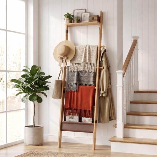BAMBANG 71" 4-in-1 Blanket Ladder for Living Room, 5-Tier - Image 5