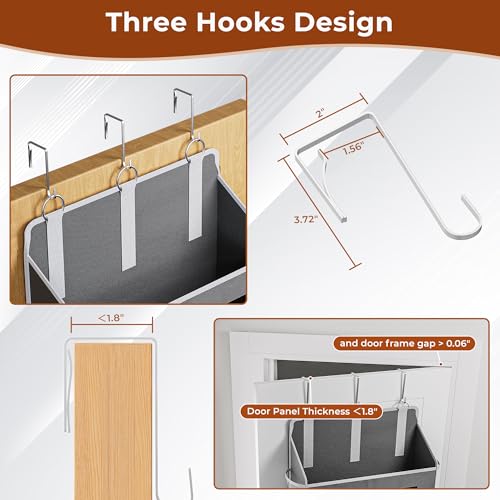 2 Pack 5 Tier Over the Door Organizer for Bathroom, Bedroom - Image 5