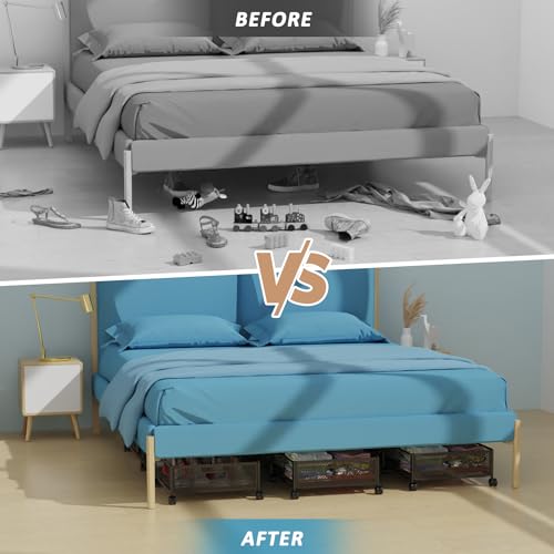 Under Bed Storage with Wheels 47.2"(L)/57.6L Large Rolling Under - Image 7