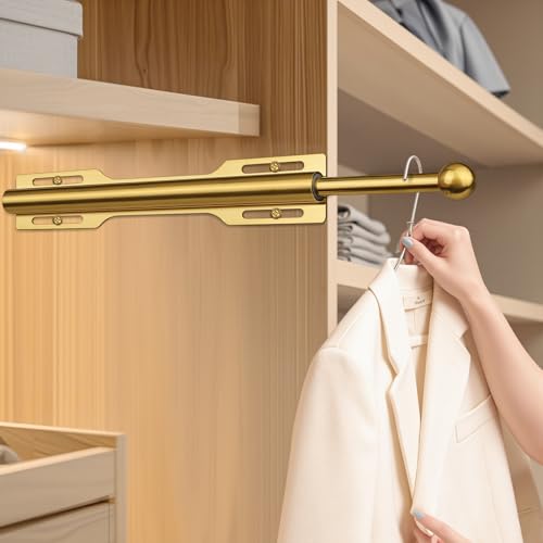 12" Valet Rod for Closet Pull Out (1 Pack, Brushed Gold) - Image 6