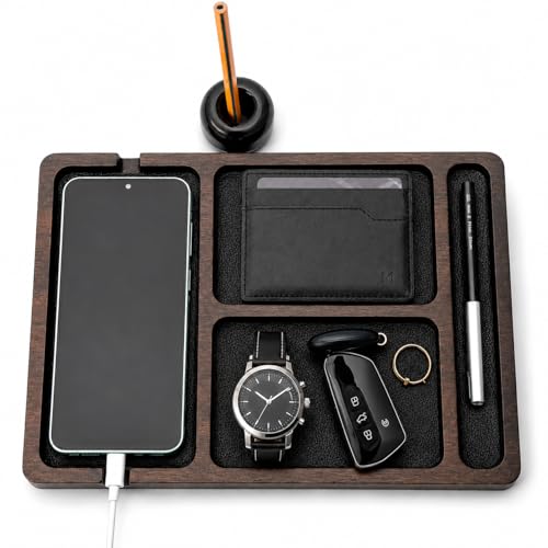 Desk Organizer Tray for Men with Ceramic Pen Holder, | All Products - Image 2