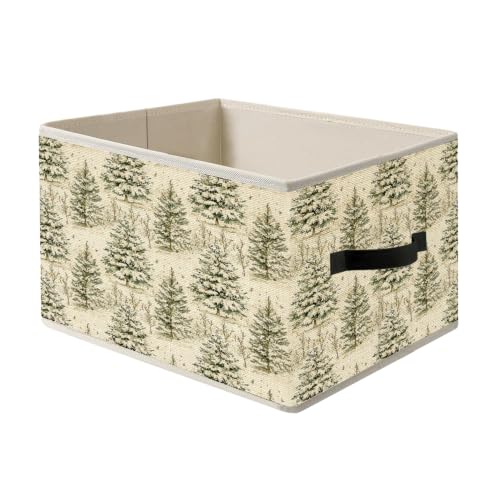 Retro Christmas Tree Storage Bin Box with Handles, Classic - Image 2