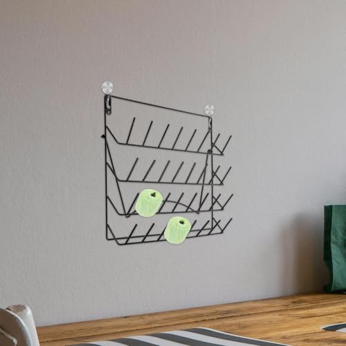 Veemoon Wall Mounted Pegboard Organizer, Black Iron Rack - Image 7