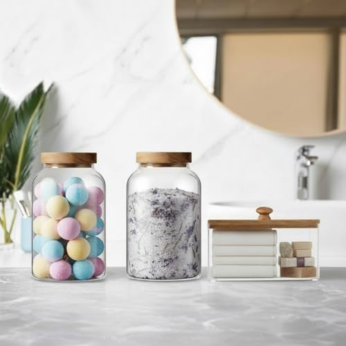2 Pcs Half Gallon Glass Laundry Storage Containers Jars - Image 3