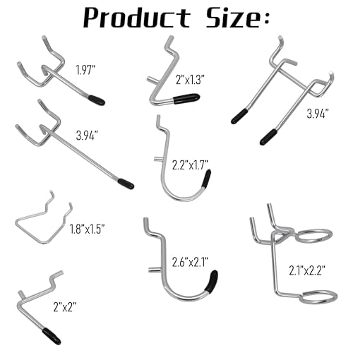 50-Piece Pedboard Hook Set, Durable Metal Hooks for Tool Hangging - Image 8