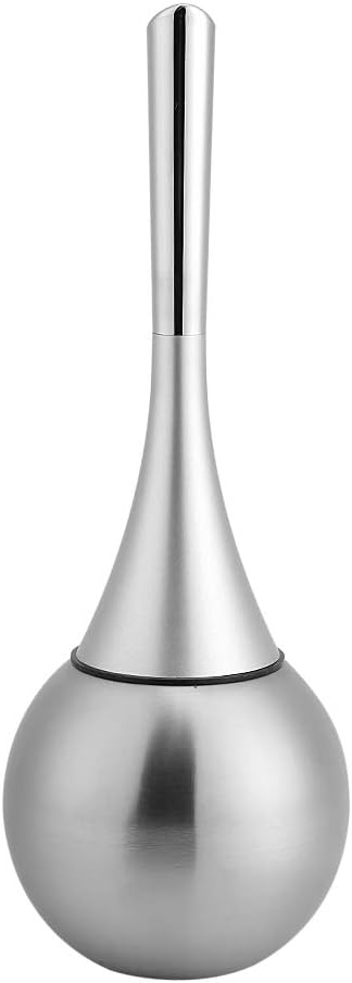 Toilet Brush and Holder Set, Stainless Steel Bathroom Bowl Brush Kit for and Scrubbing Bathroom Floors (Silver)
