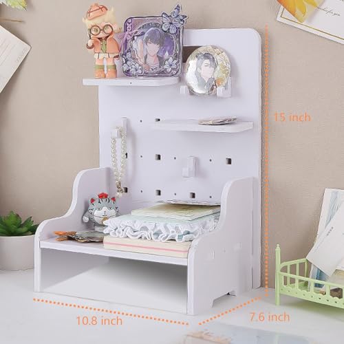 Wood Desk Pegboard Organizer, Desktop Peg Board with | All Products - Image 3