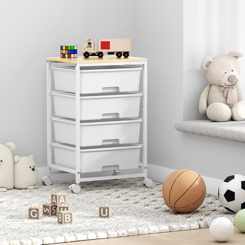 SYKIARIOL Rolling Cart with Drawers, 4-Drawer Utility Cart - Image 7