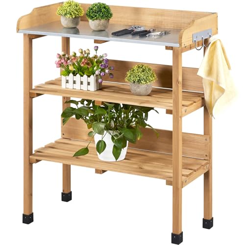 Yaheetech Potting Bench Outdoor Console Table w/3-Tier - Image 2