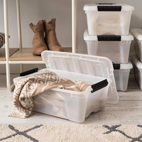IRIS USA 6-Pack 13 Quart Storage Bins with Lids, Pearl - Image 4