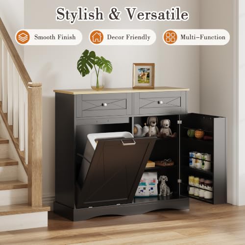 37" Dog Food Storage Cabinet with Drawers - Image 5