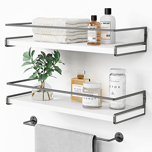 Forbena White Floating Shelves for Bathroom Organizer Over - Image 2