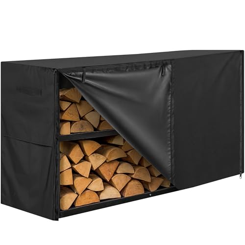 5ft Waterproof Firewood Rack Cover - Heavy Duty Black 600D - Image 2