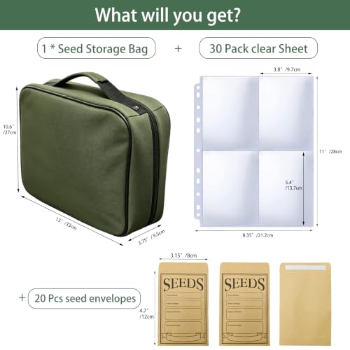 Seed Storage Organizer Binder with 20 Pcs Seed Envelopes & - Image 4