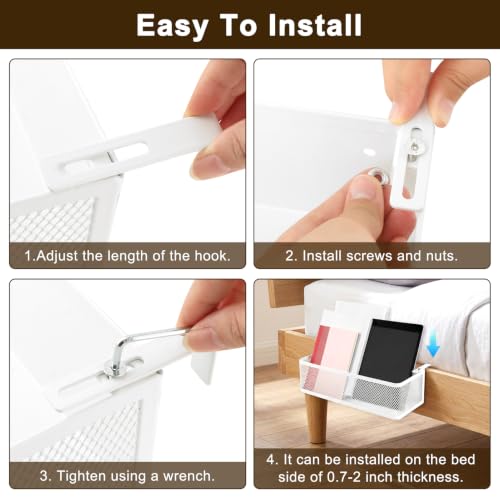 Bedside Caddy Shelf for Bed & Bunk Bed, Bedside Hanging - Image 5