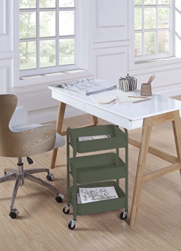 SunnyPoint 3-Tier Delicate Compact Rolling Metal Storage - Image 5