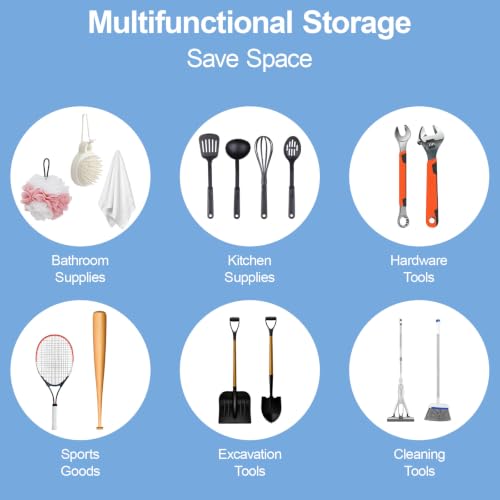 Steel Broom Holder Wall Mount Mop Holder Utility Tool Organizer - Image 6