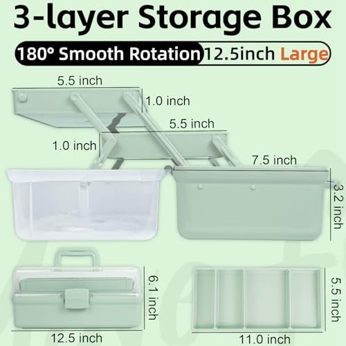 TERGOO 12.5in 3-Layer Multipurpose Craft Organizers and Storage - Image 3