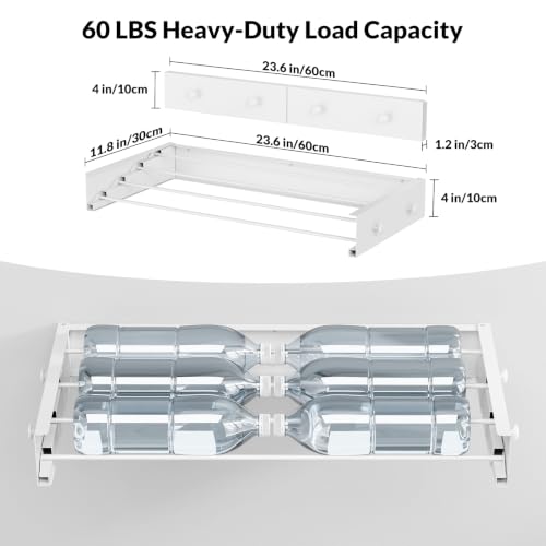 Foldable Wall-Mounted Clothes Drying Rack, 23.6 Inches - Image 3