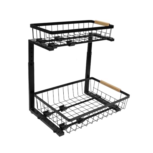 2-Tier Pull-Out Under Sink Organizer, Black - Image 2