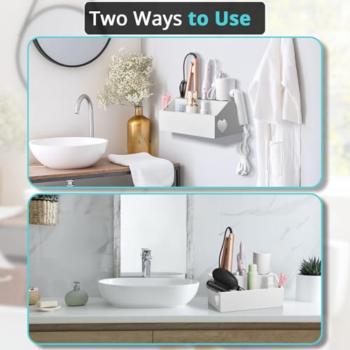 Bivvclaz Hair Tool Organizer, Wooden Hair Dryer Holder Wall Mount - Image 7