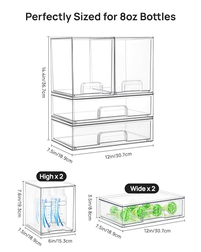Vtopmart Clear Stackable Storage Drawers Set of 4, Baby - Image 3