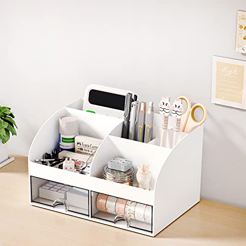 COMFYROOM Desk Organizer with 6 Compartments and 2 Drawers - Image 7