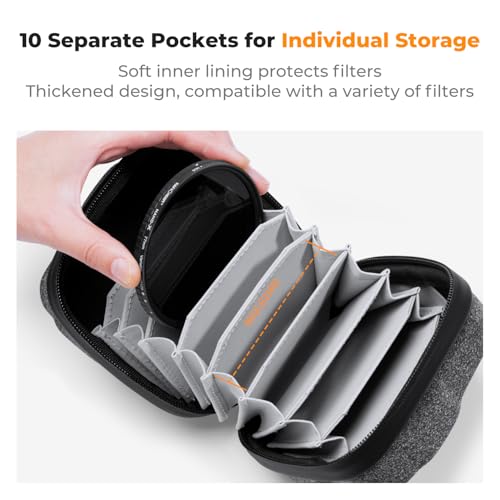 K&F CONCEPT 10 in 1 Lens Filter Case, Filter Bag Up to 82mm - Image 3