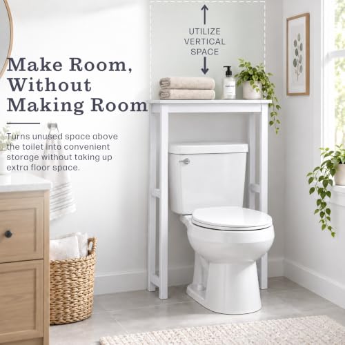 Alaterre Furniture Dorset Over-the-Toilet Storage Shelf, White - Image 6