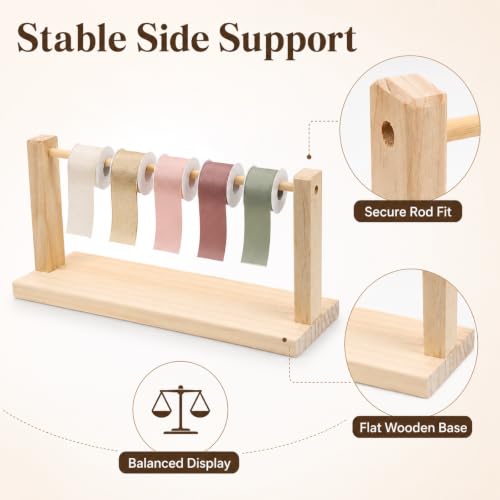 Craft Ribbon Storage Organizer Wooden Ribbon Holder - Image 6
