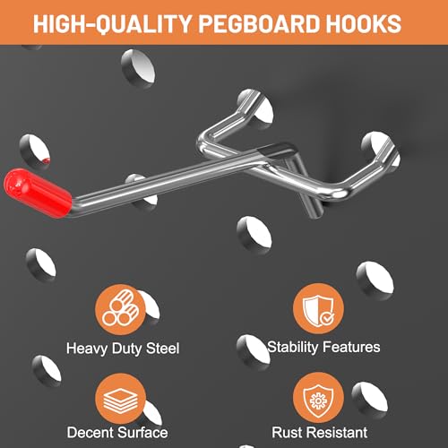 Pegboard Hooks Set, Peg Board Organizer Accessories with Bins - Image 4