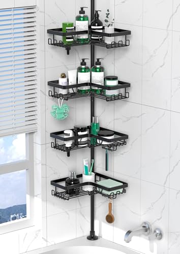 DAOYA Corner Shower Caddy Tension Pole 4 Tier Shower Caddy - Image 2