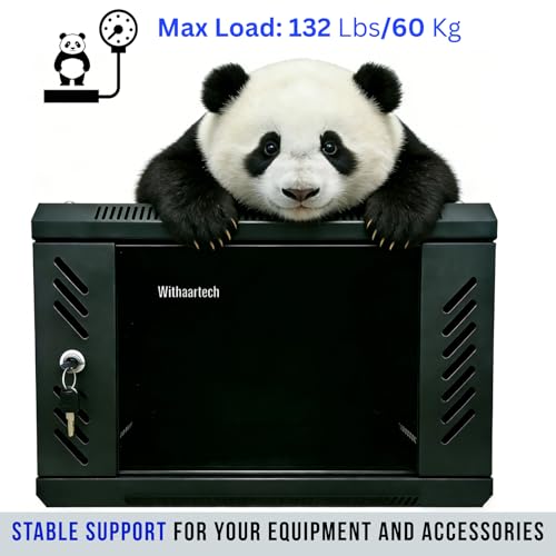 6U Wall Mount Server Rack Cabinet, Lockable Glass Door - Image 7