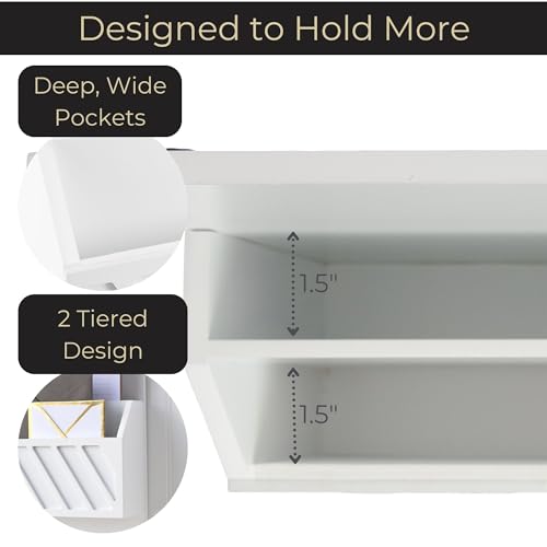 BLU MONACO | Wall Mount Key Holder with Mail Organizer | - Image 5