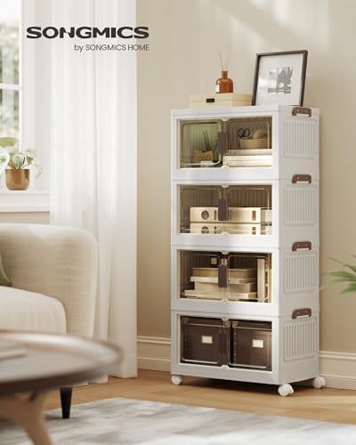 SONGMICS 48QT stackable storage bins with 1 Lid, 4-Tier - Image 3