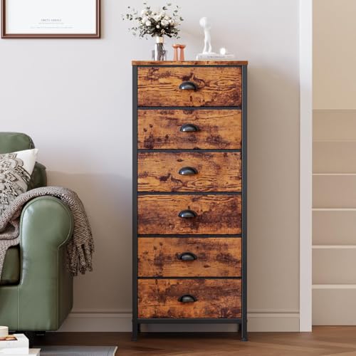 Furnulem Dresser for Bedroom, 6 Bins Tall Fabric Storage Drawers - Image 3