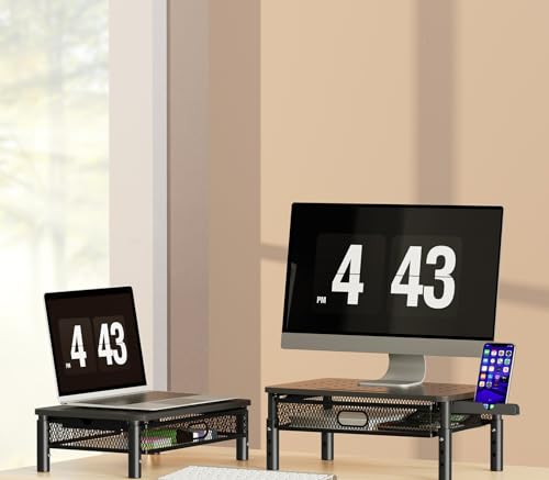 Zimilar 2 Pack Monitor Stand Riser with Metal Drawer, 3 - Image 3