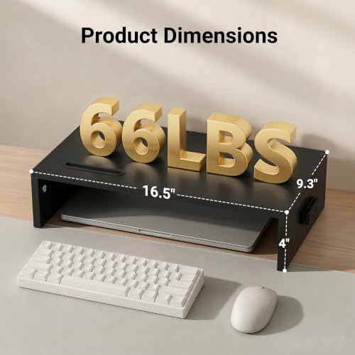 1home Monitor Stand Riser, 16.7 Inch Wood Monitor Riser - Image 3
