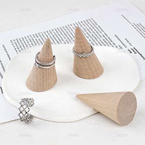 AUEAR, 10 Pack Wood Cone Ring Display Stand - Image 6