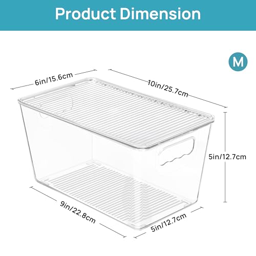 Vtopmart 6 Pack Clear Stackable Storage Bins with Lids - Image 4