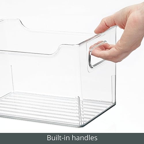 mDesign Deep Plastic Office Storage Bins with Handles - Image 6