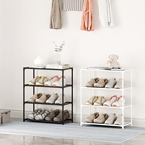 Small Shoe Rack 6-8 Pairs Sturdy Shoe Shelf 4-Tiers Narrow - Image 5