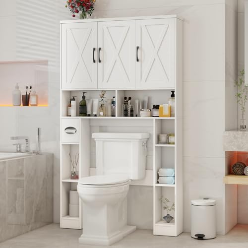 Vabches Over The Toilet Storage Cabinet with 3 Barn - Image 7