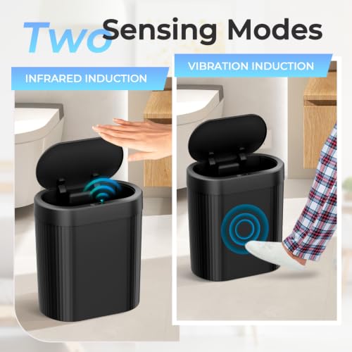 5 Gallon Motion Sensor Trash Can, Black Touchless Slim Garbage - Image 7