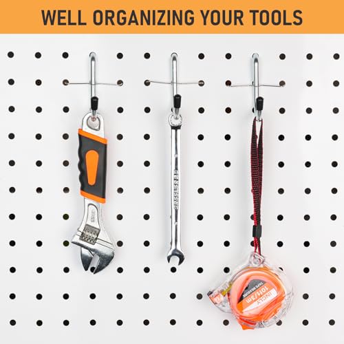 INCLY 100PCS 1/4 Inch Pegboard J Hooks with Peg Locks & Rubber - Image 7