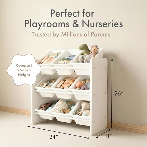Humble Crew Kids Toy Organizer with 9 Bins, 3 Tier Storage - Image 3