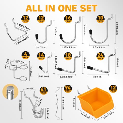 301-Piece Pegboard Hooks Kit, Peg Board Organizer | Home Organization - Image 4