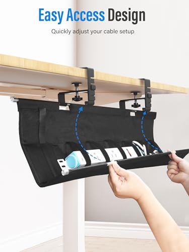 [Upgraded] Large Under Desk Cable Management Tray, C | Cable Managemen - Image 5